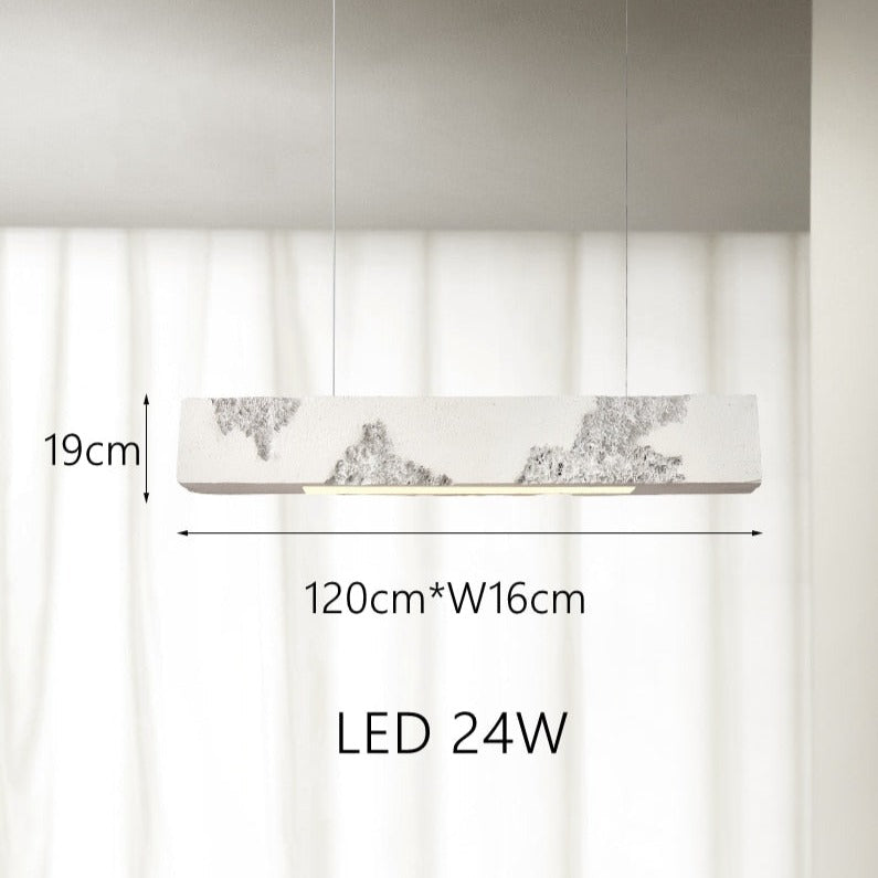 Lustre design longue rectangulaire avec touche coloré Hazel