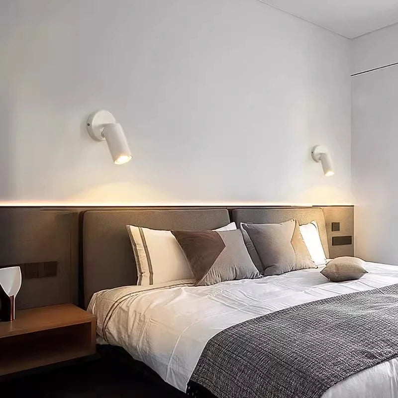 applique murale led nordique double tête rotative pour lecture et étude