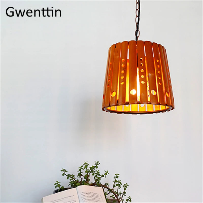 suspension en bambou pour décoration intérieure asiatique