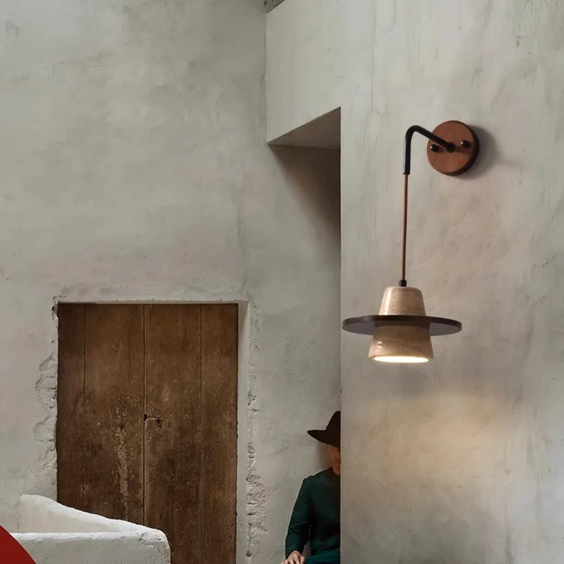 lustre petit en pierre led style rétro médiéval