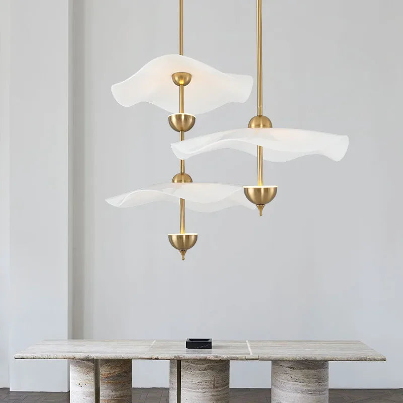 lustre moderne fleur de lotus doré idéal pour hôtel boutique