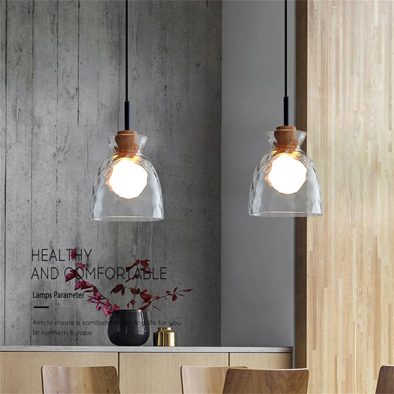 suspension LED en verre design nordique moderne décorative