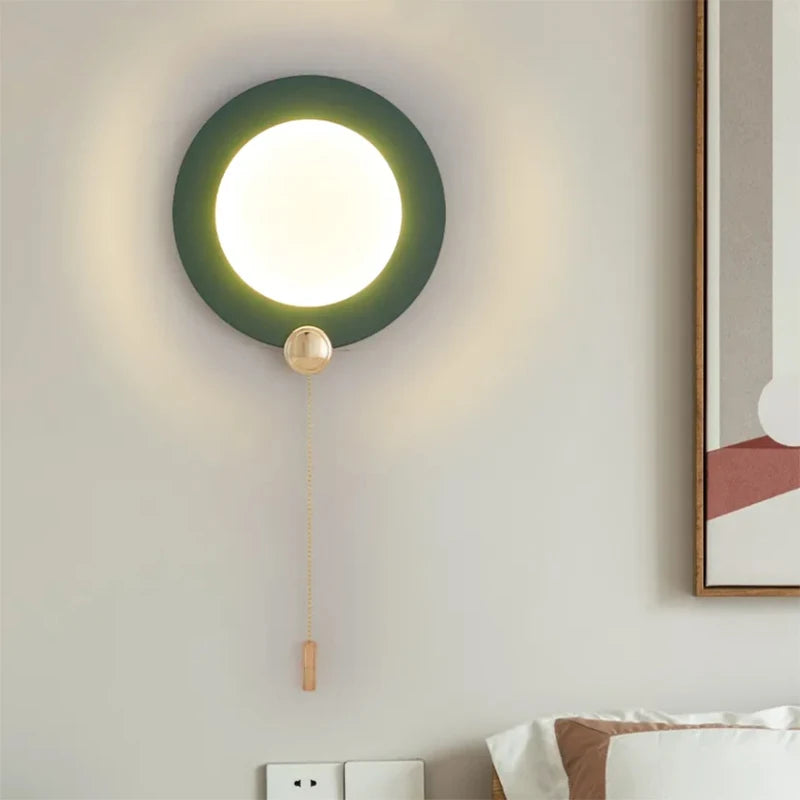 Applique murale ronde créative pour chambre à coucher