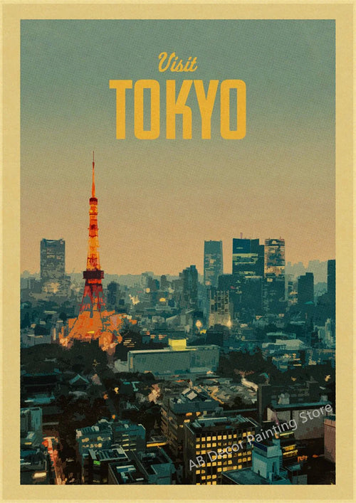 affiche vintage du monde entier pour passionnés de voyage