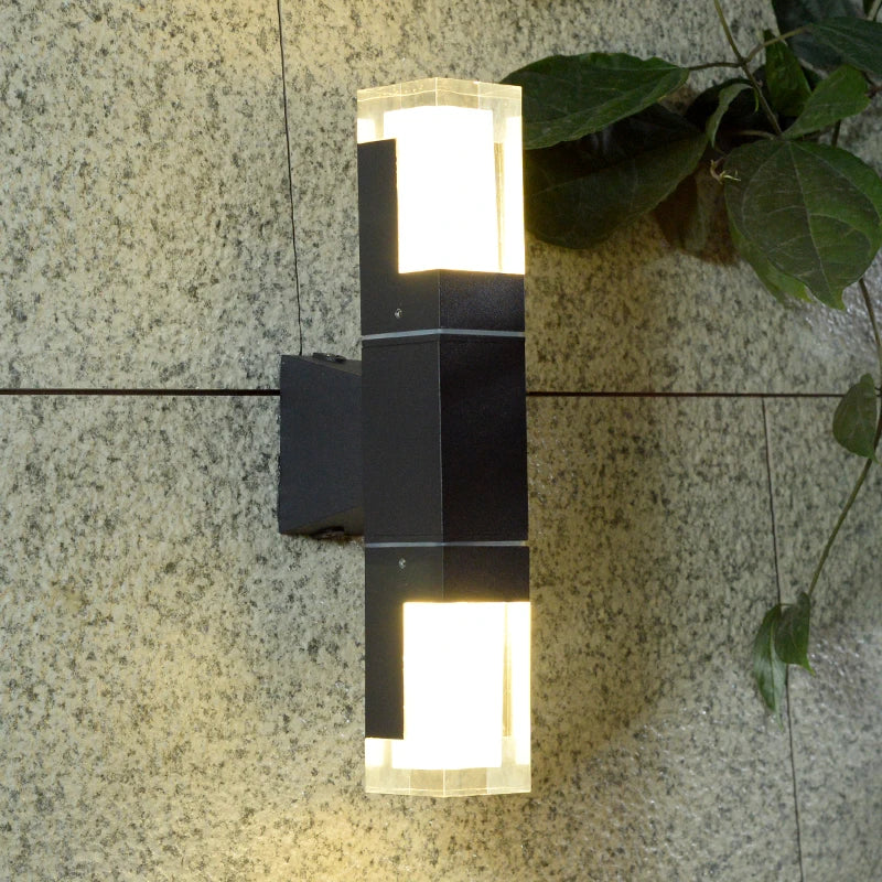Outdoor Double-Headed Wall Lights, Upper and Lower Lighting Spotlights,Simple and Modern LED Household Aisle Corridor Lights
