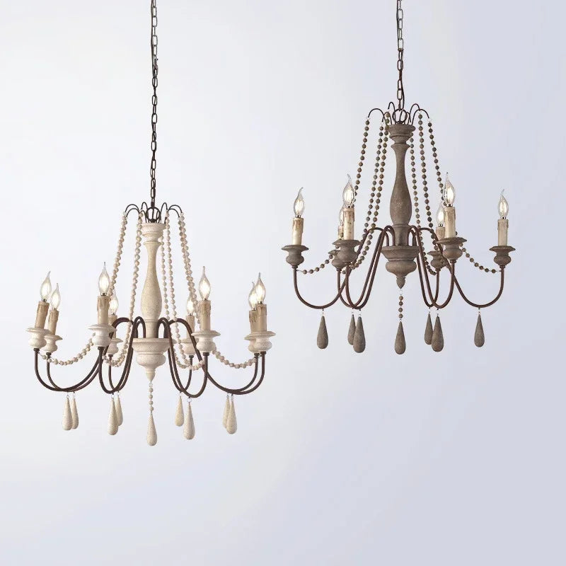 lustre en bois rétro pour décoration intérieure élégante