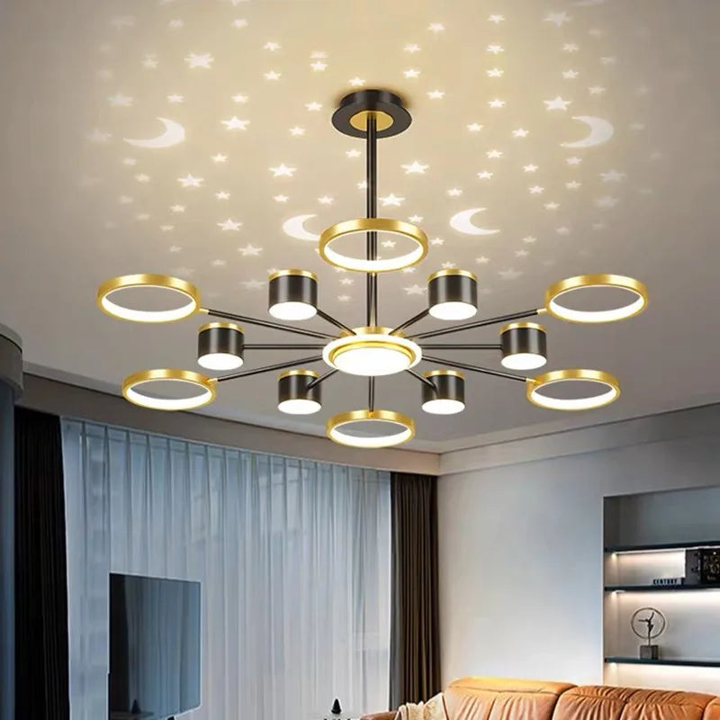 lustre romantique étoilé moderne 6 lumières créatif