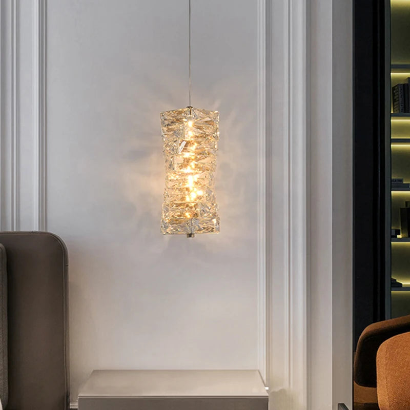 plafonnier moderne en cristal k9 pour décoration intérieure luxe