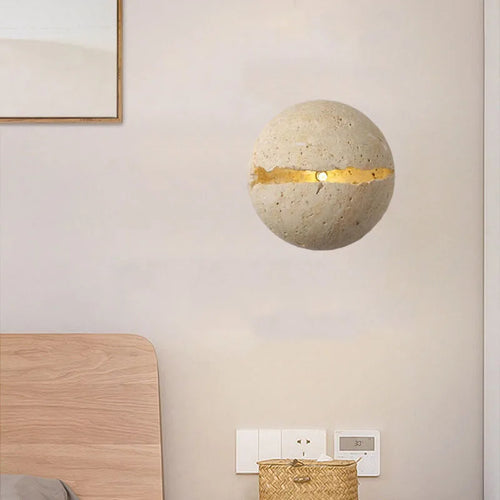 applique murale ronde en pierre pour hôtel bureau boutique escalier foyer