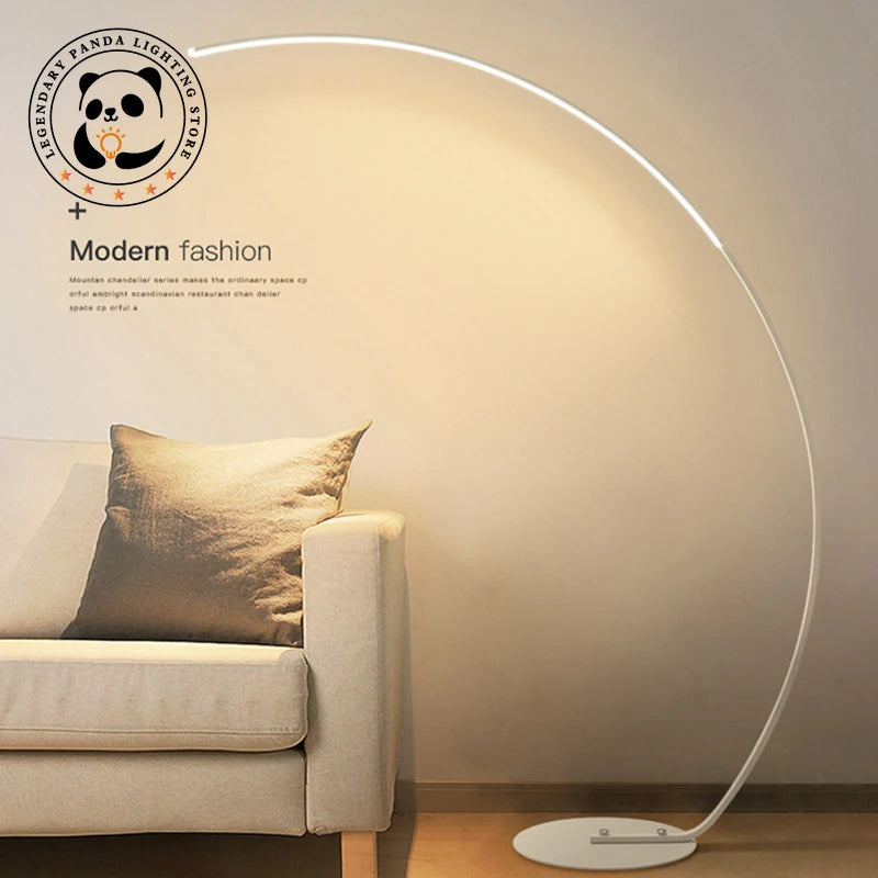 Moderne LED Noir Blanc Lampadaires Art Lampadaires Maison Intérieur Salon Dimmable À Distance RVB Chambre Foyer Décor Coin Lumière