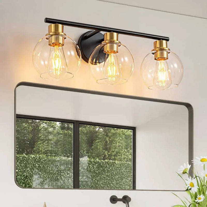 applique murale miroir salle de bains luminaires industrielle vanité luminaire avec abat-jour en verre