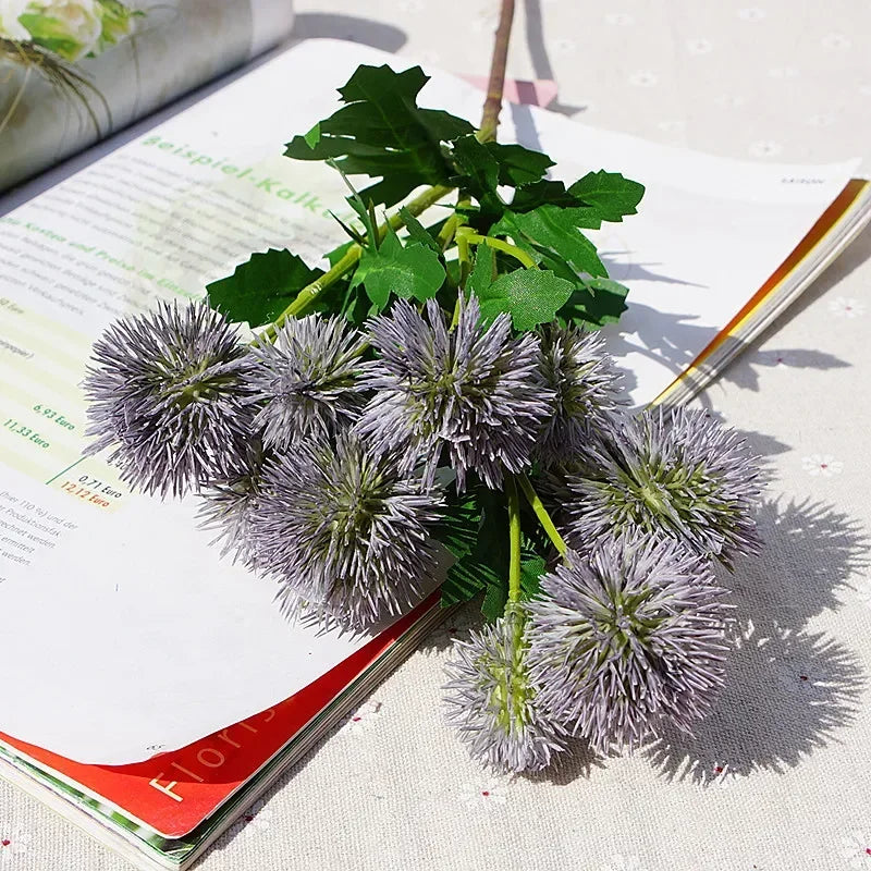 fleurs artificielles en boule de ginseng décoratives en plastique