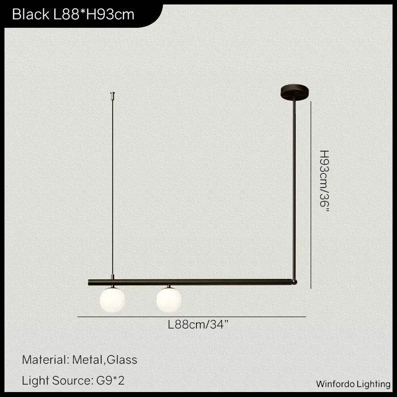 suspension design moderne avec boule de verre élégante
