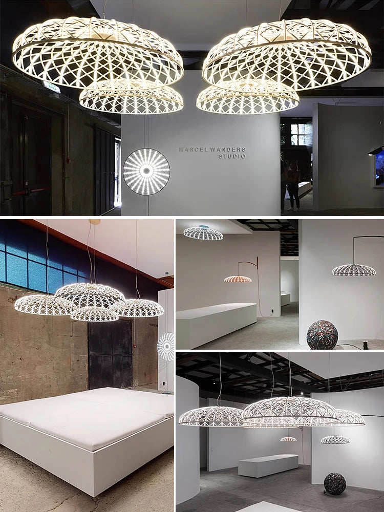 lustre design nordique pour restaurant café art italien tissé