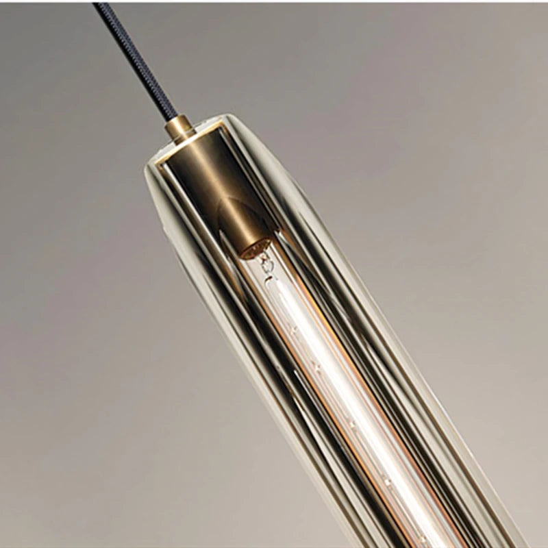 suspension en cristal postmoderne tout cuivre loft luminaires
