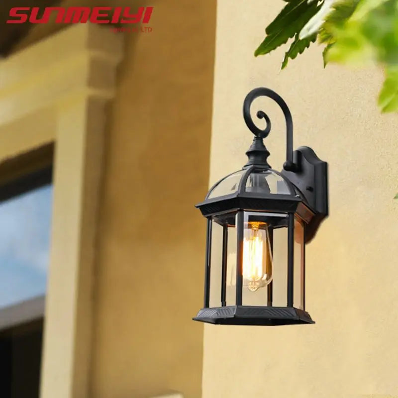 applique murale rétro en aluminium pour extérieur jardin et allée