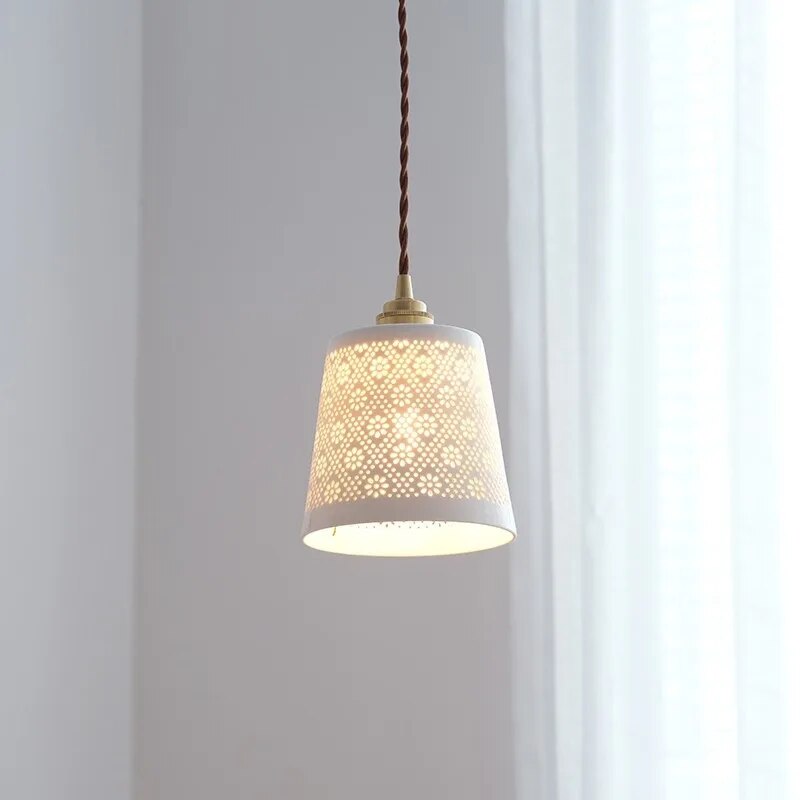 Suspension au design nordique moderne en cuivre et céramique