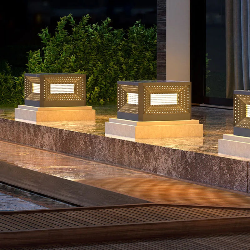 lampe de pelouse solaire moderne pour éclairage extérieur