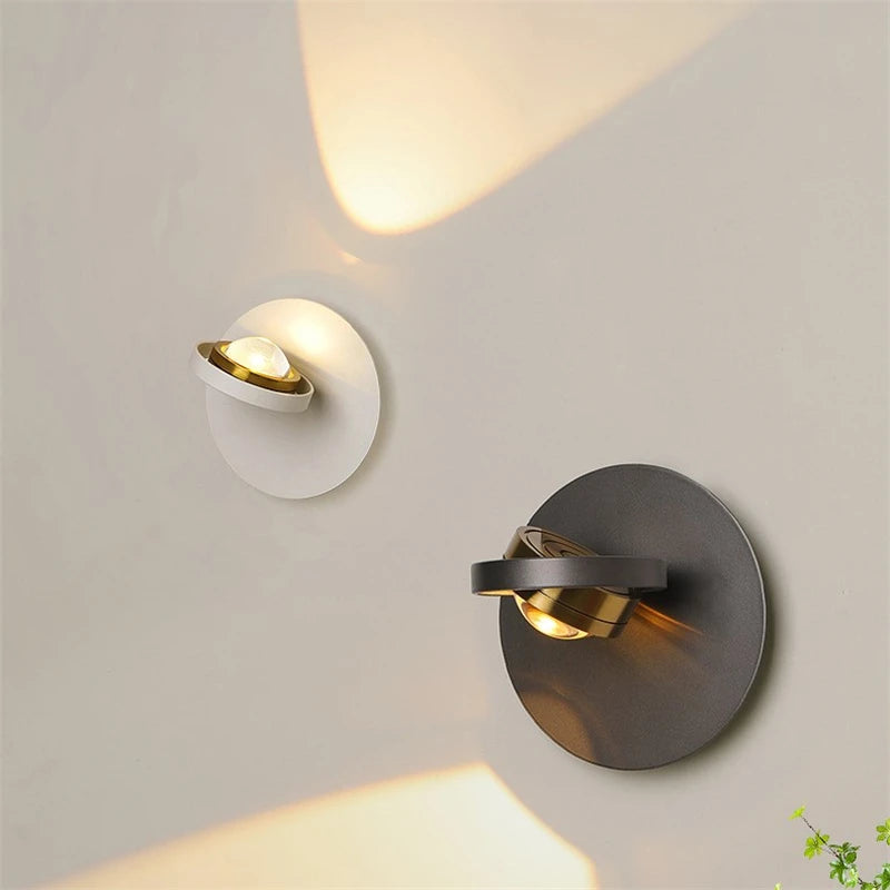 applique murale led moderne rotative à 360° protection des yeux