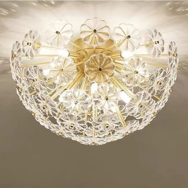 plafonnier en verre cristal luxe design nordique pour intérieur moderne