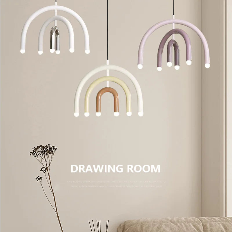 Lustre arc-en-ciel de styliste italien en forme de U