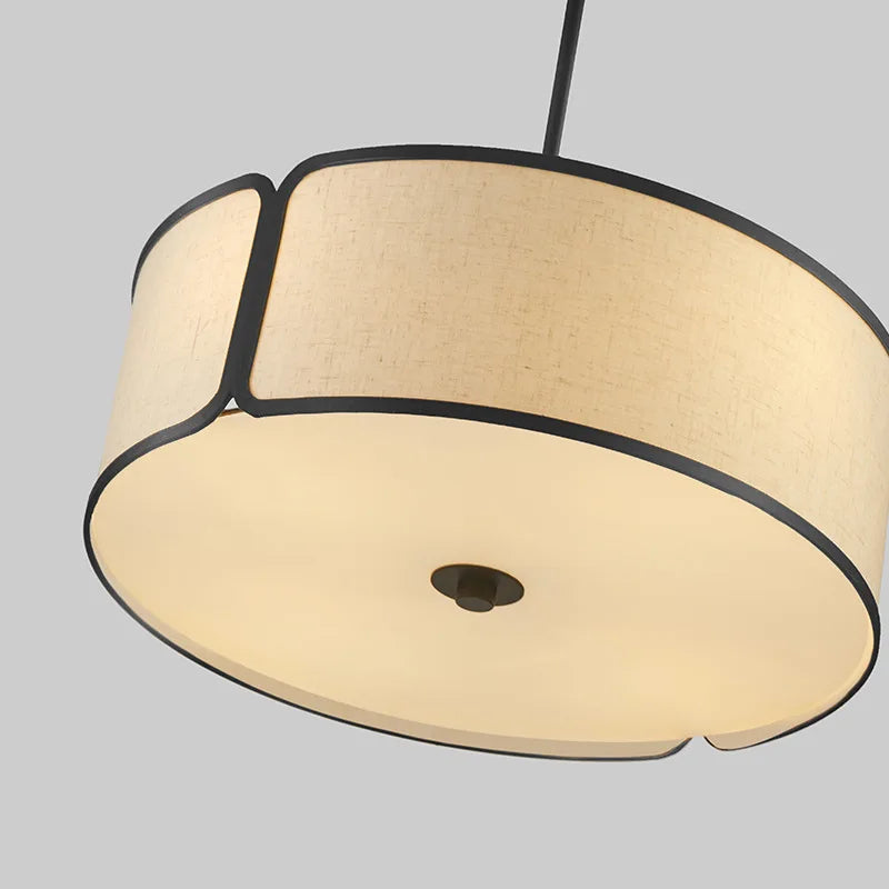 Style chinois Zen circulaire tissu lustre moderne rétro Simple salon étude Restaurant boutique décoration suspension