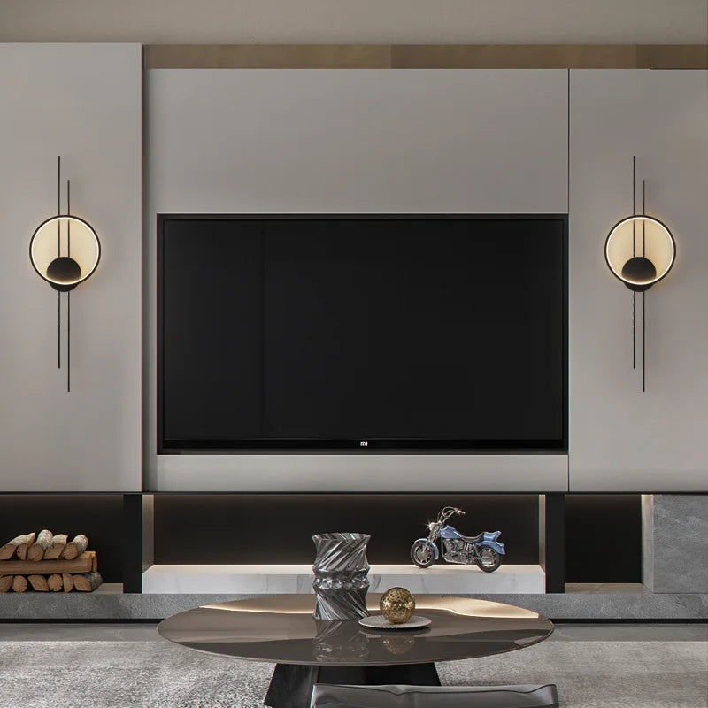 applique murale led minimaliste à trois gradations art déco