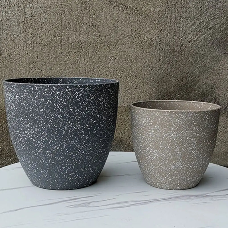 pot de fleurs tendance en plastique imitation pierre pour bonsaï et balcon