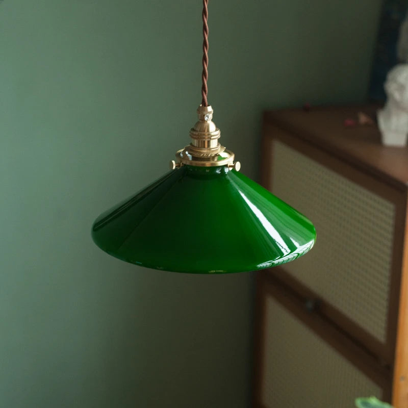 Suspension vintage edison en verre avec prise en cuivre