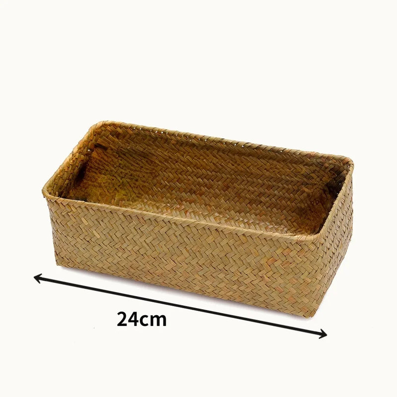 panier de rangement en osier tressé pour la cuisine