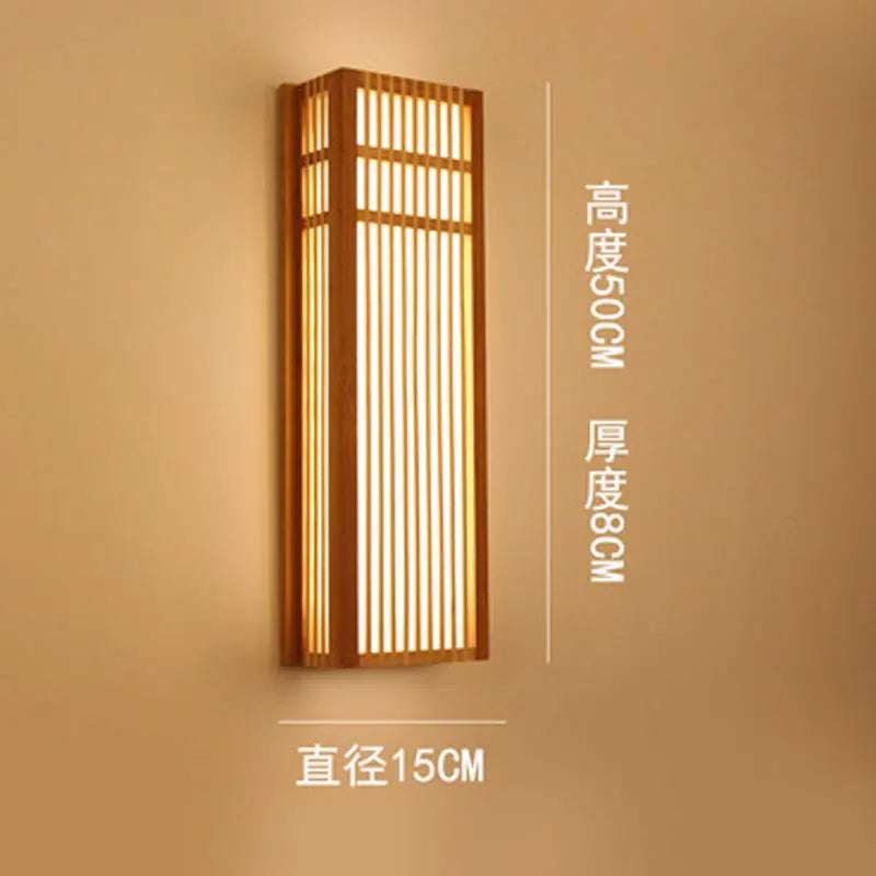 applique murale led en bambou naturel pour hôtel créative