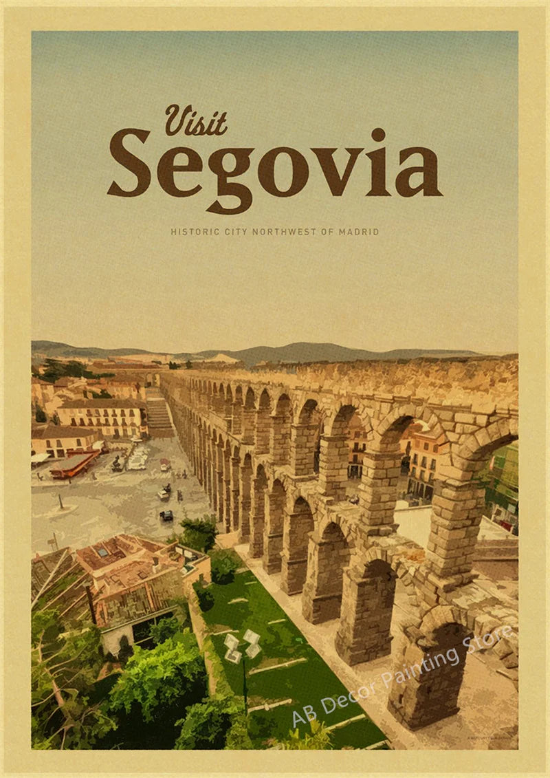 affiche vintage de voyage pour les passionnés de tourisme