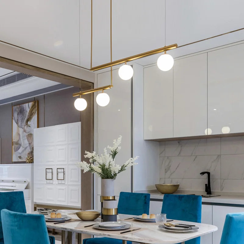 lustre design moderne abat-jour verre nordique éclairage bar luminaire suspendu