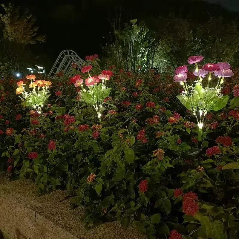 éclairage solaire en forme de rose pour jardin extérieur