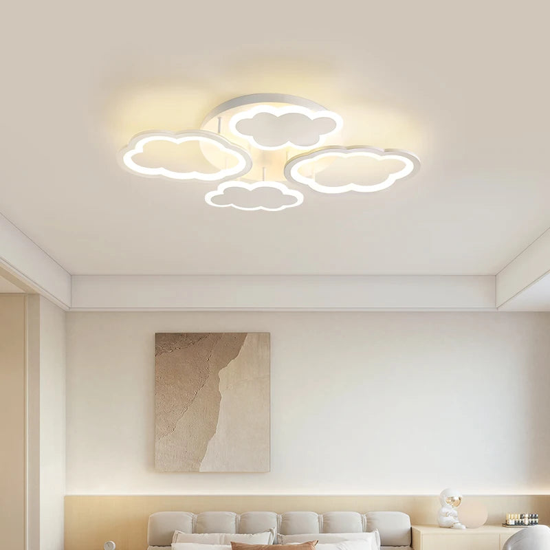 lustre en forme de nuage blanc pour enfants romantique