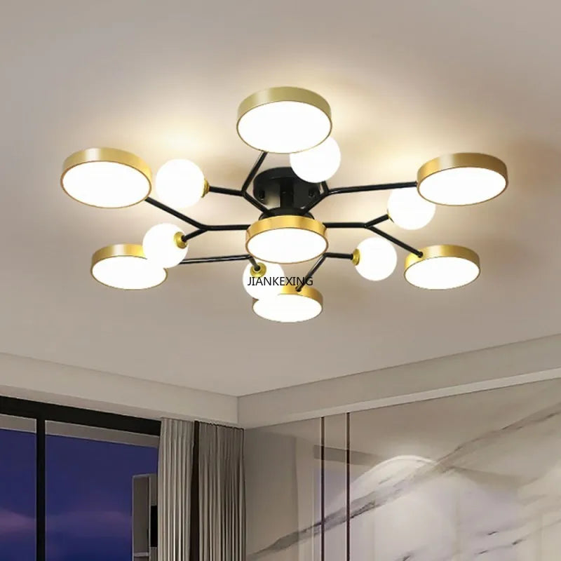 lustre led moderne en boule de verre pour décoration maison