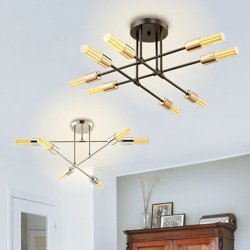 lustre spoutnik semi encastré moderne style nordique galvanoplastie