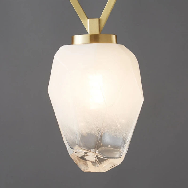 applique murale moderne en cuivre avec verre blanc pour allée