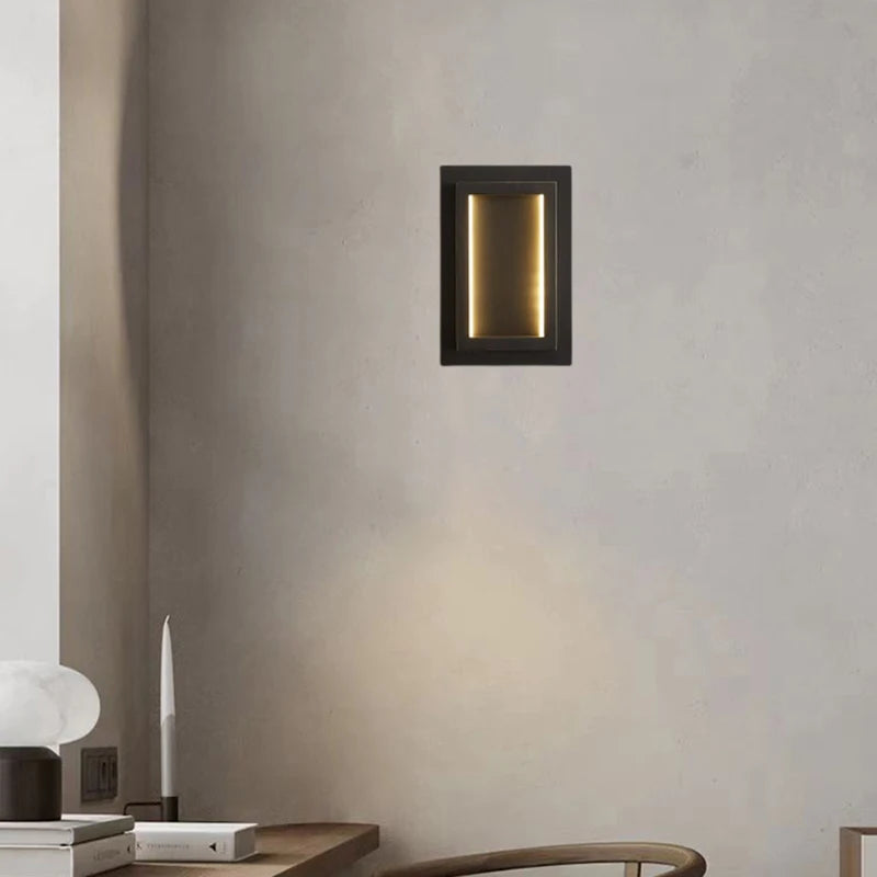 applique murale led rectangulaire en cuivre pour hôtel