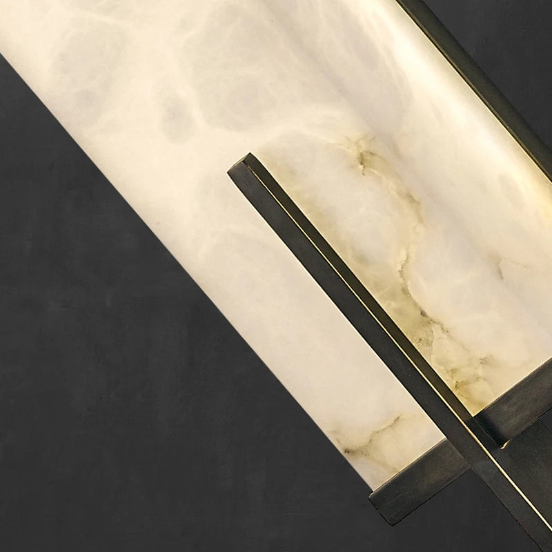 Applique murale Led en laiton doré et marbre
