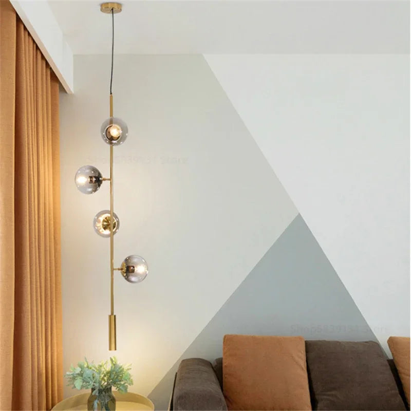 suspension nordique moderne en verre pour salon