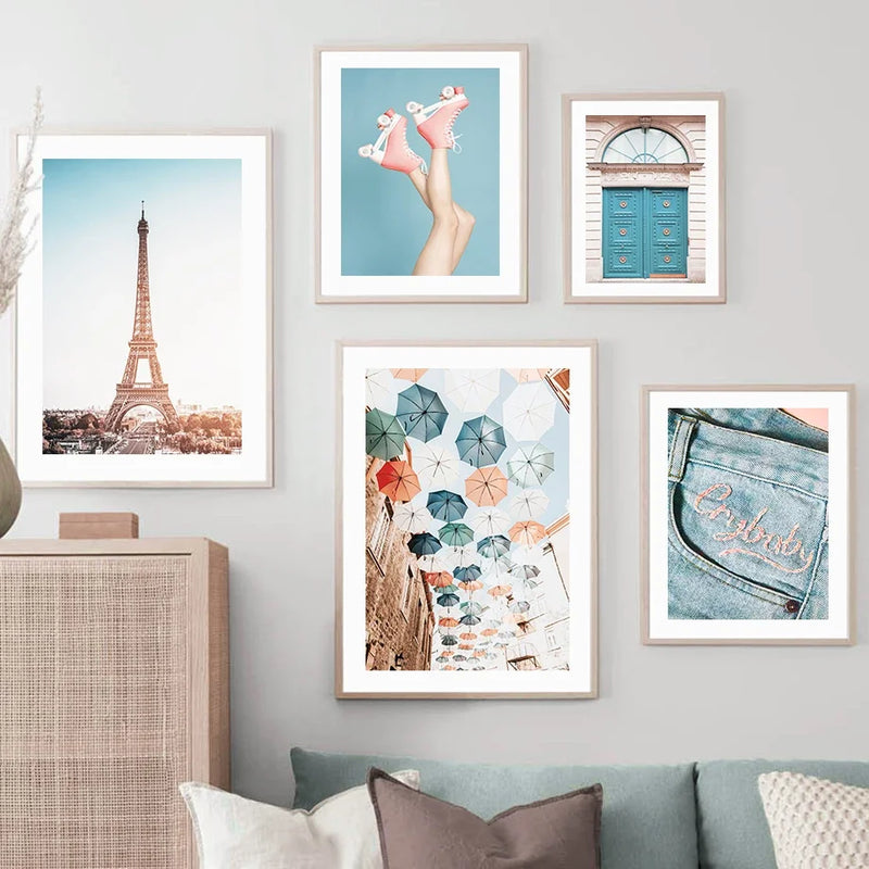 affiche art mural mode ville london paris fille nordique