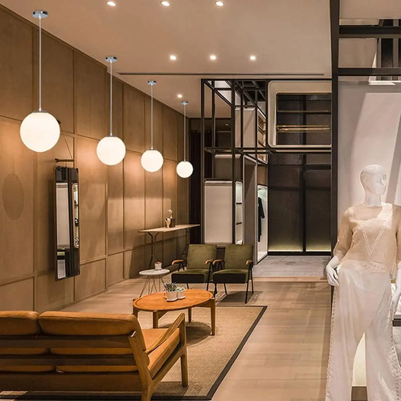 boule de verre suspension moderne pour restaurant hôtel