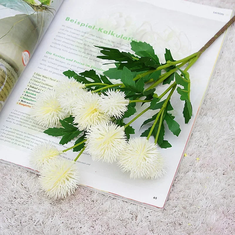 fleurs artificielles en boule de ginseng décoratives en plastique