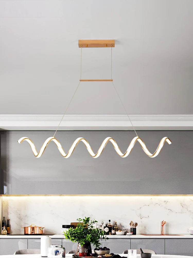 lustre postmoderne nordique en forme de vague pour intérieur