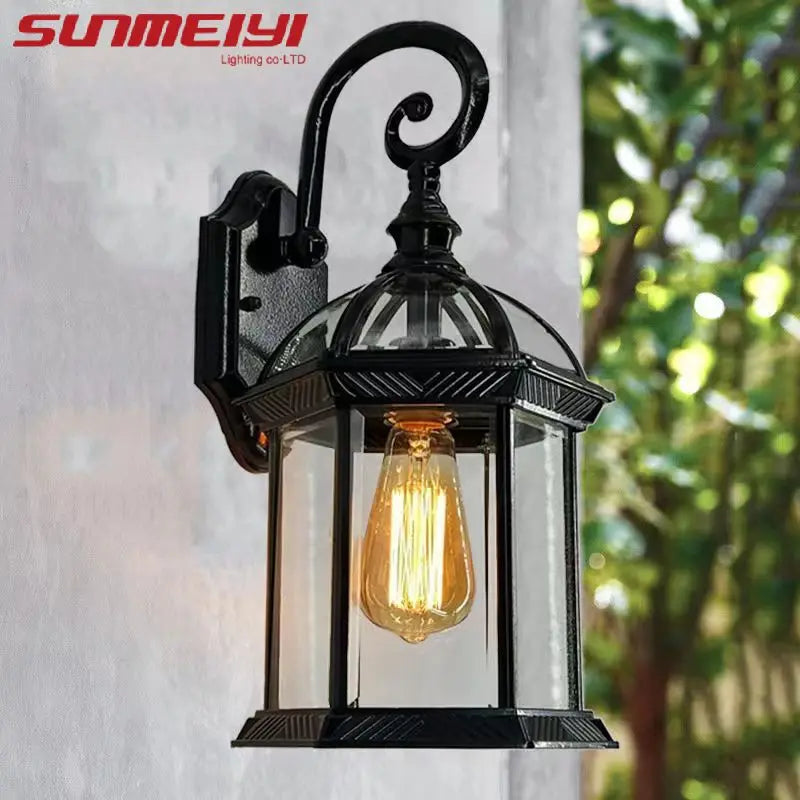 applique murale rétro en aluminium pour extérieur jardin et allée