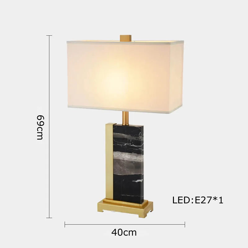 lampe à poser rétro en tissu marbré pour décoration intérieure