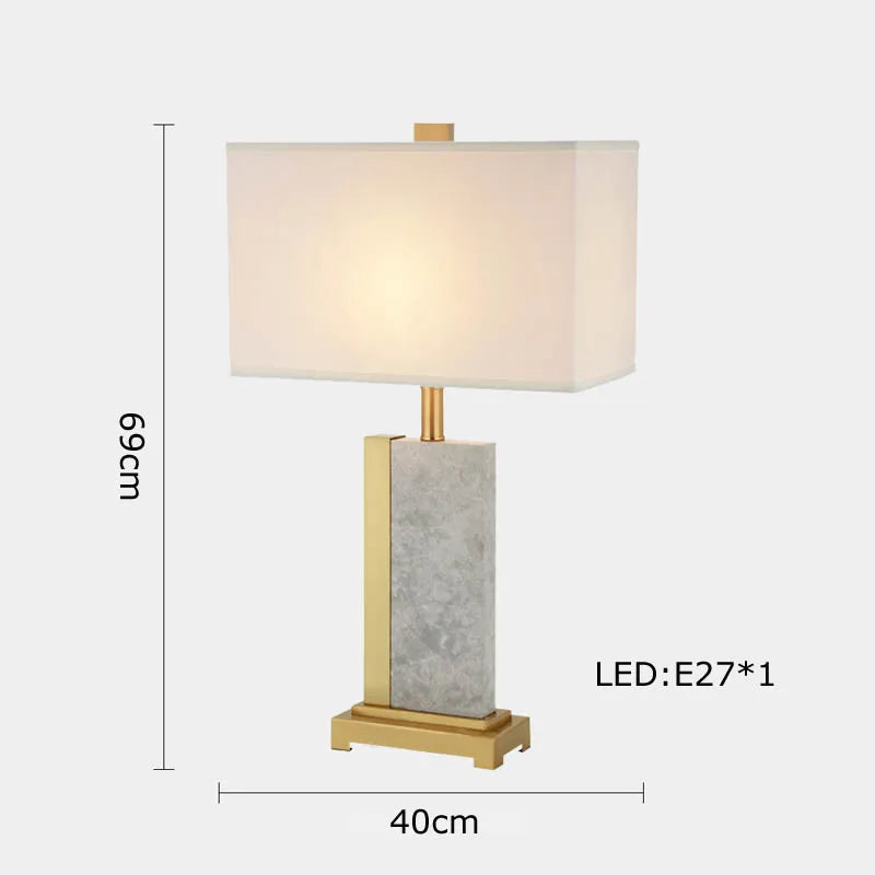 lampe à poser rétro en tissu marbré pour décoration intérieure