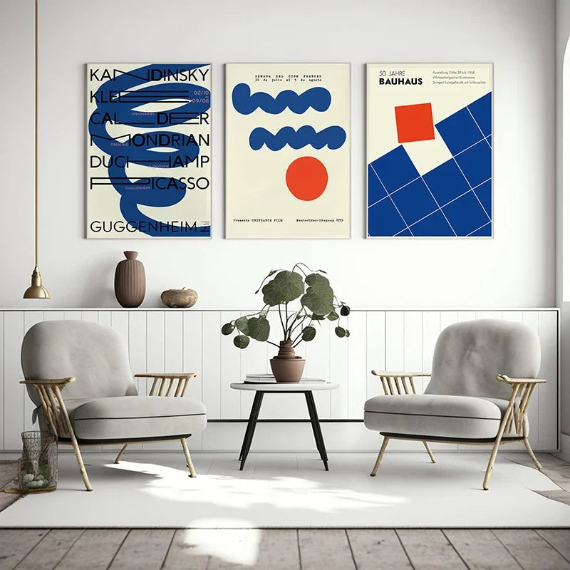 affiches géométriques Bauhaus art mural abstrait moderne