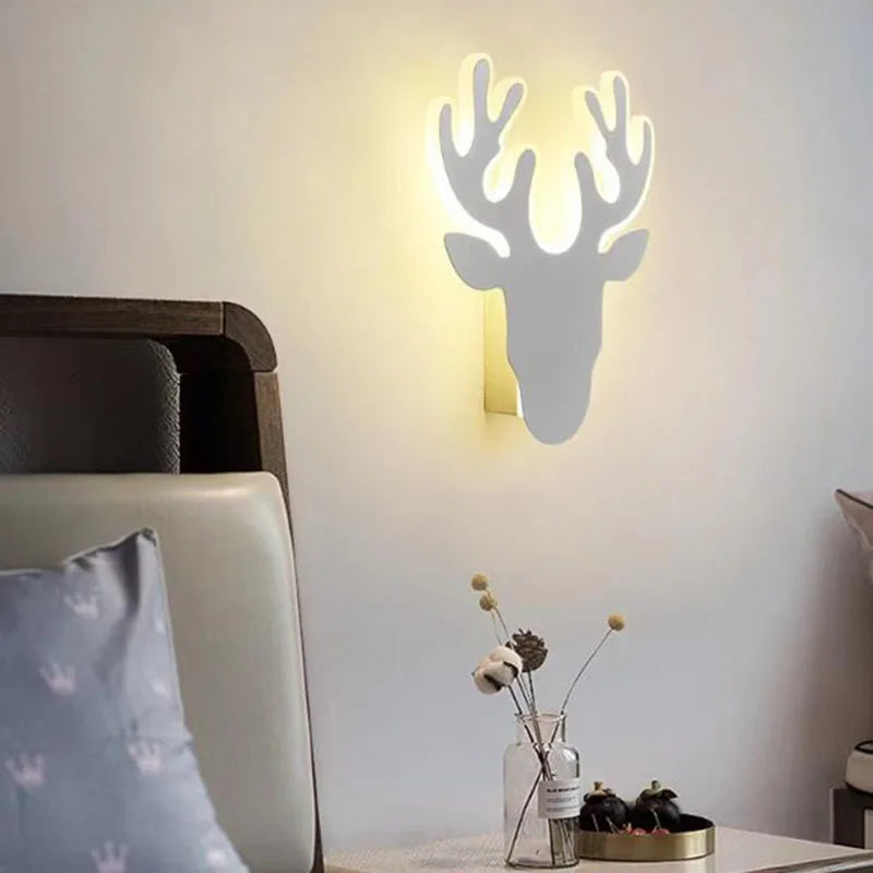 Applique murale LED créative en forme de cerf
